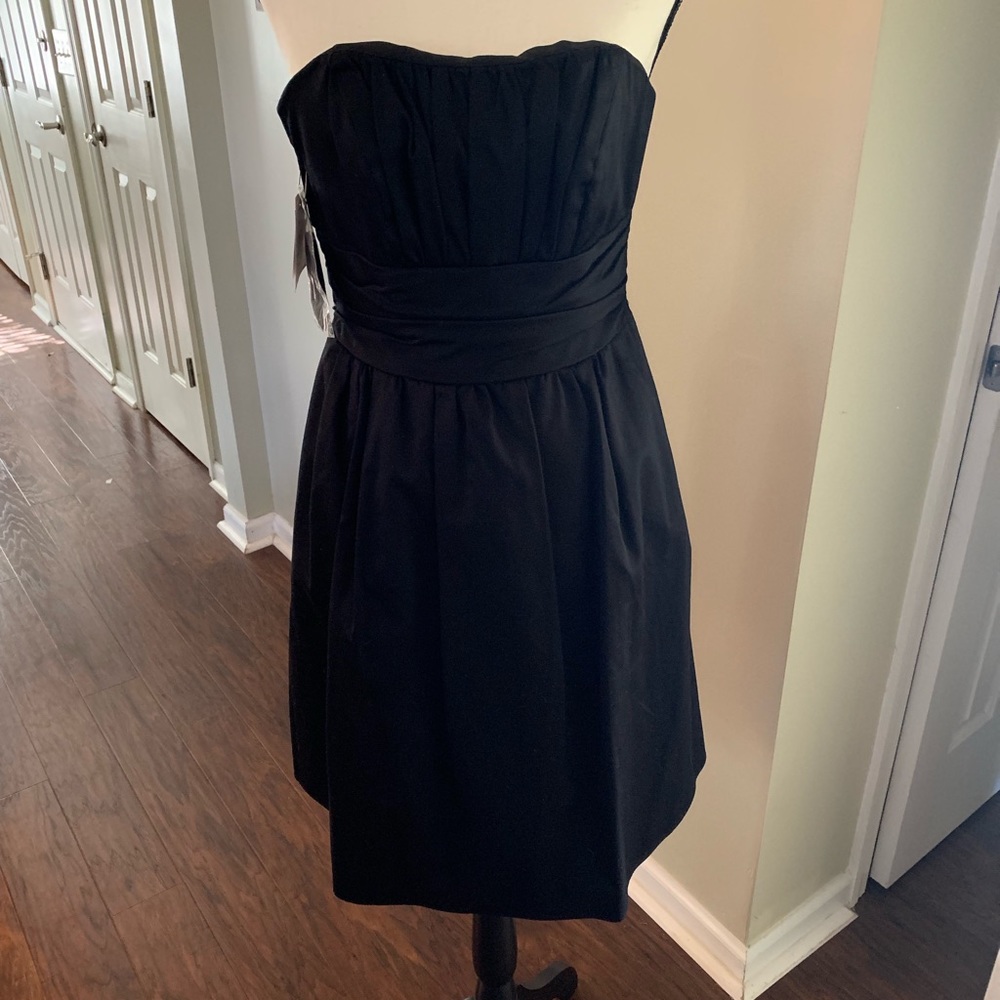 DAVID’S BRIDAL black strapless dress